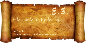 Eötvös Beáta névjegykártya