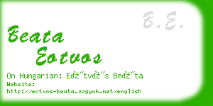beata eotvos business card