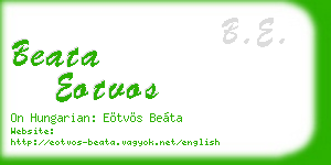 beata eotvos business card